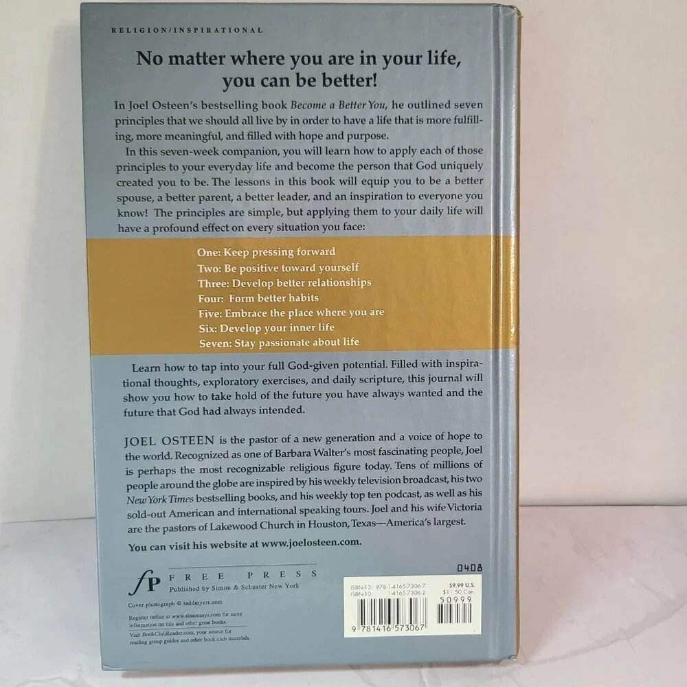 Joel Osteen Book and Journal Set - 2 Hardback Books